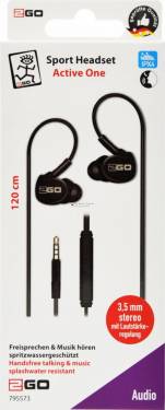 2GO Active One In-Ear Sport Headset Black