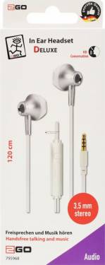 2GO Delux In-Ear Stereo Headset Silver