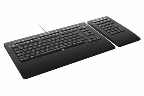 3D Connexion Wireless Bluetooth Keyboard Pro with Numpad Black UK