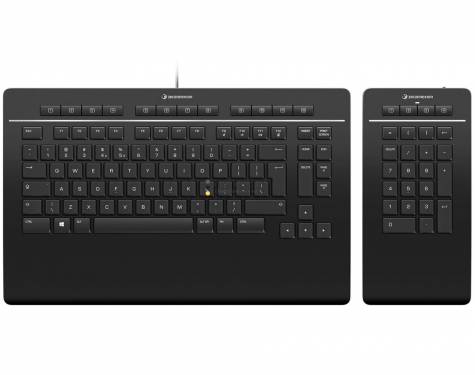 3D Connexion Wireless Bluetooth Keyboard Pro with Numpad Black US