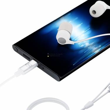 3mk Wired Earphones USB-C Headset White