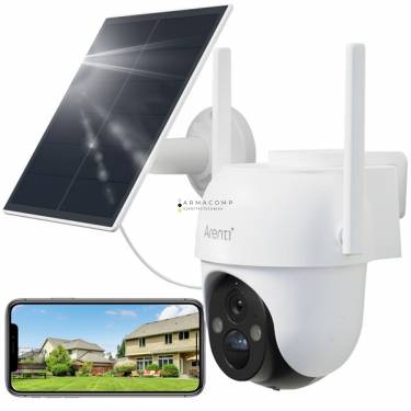 Arenti GO2T + SP2 IP wifi PT dómkamera - (3MP, 4mm, kültéri, IR10m, 5200mAh, microSD, mikrofon, hangszóró, SP2 napelem)