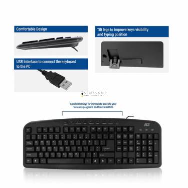 ACT AC5400 USB Keyboard Black US