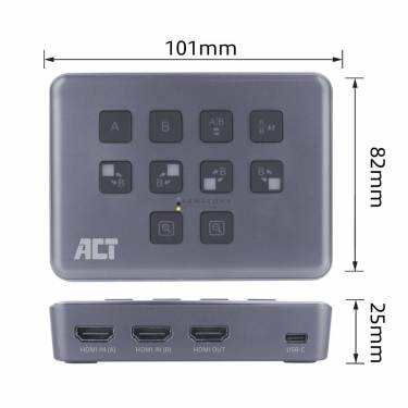 ACT AC7610 Dual HDMI input USB-C Video Switcher for capturing and live streaming