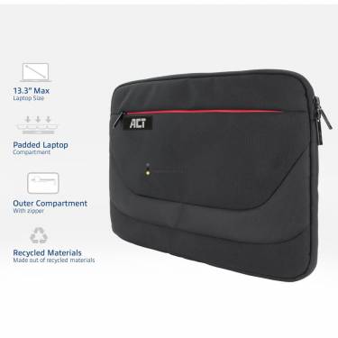 ACT AC8575 Suburb Laptop Sleeve 13,3col Black