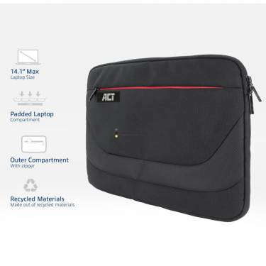 ACT AC8580 Suburb Laptop Sleeve 14,1col Black