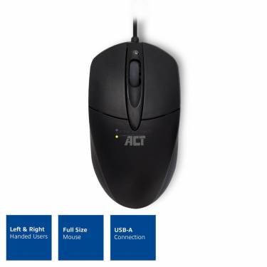 ACT Wired Optical Mouse 1000 DPI Black