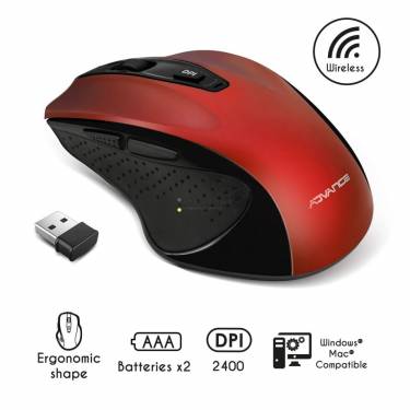 Advance Shape 6D Wireless Mouse Red