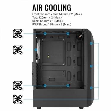 Aerocool Bionic Tempered Glass Black