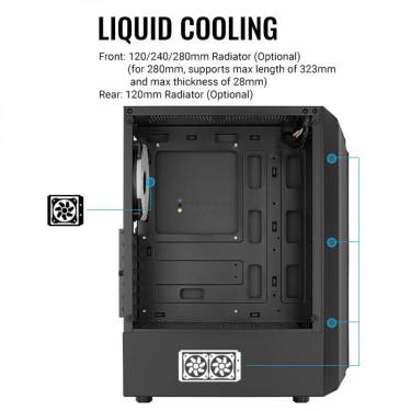 Aerocool Bionic Tempered Glass Black