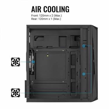 Aerocool CS-107-A-BK-v2 Mesh FRGB Window Black