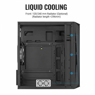 Aerocool CS-107-A-BK-v2 Mesh FRGB Window Black