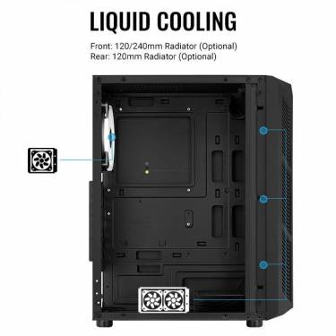 Aerocool Prime ARGB Tempered Glass Windows Black