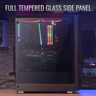 Aerocool Zauron Saturn FRGB-G-BK-v1 Tempered Glass Black