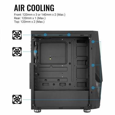 Aerocool Zauron Saturn FRGB-G-BK-v1 Tempered Glass Black