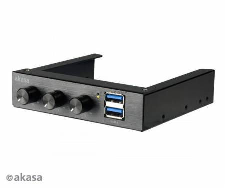 Akasa AK-FC-06U3BK 3,5" 3 Fan controller & 2xUSB3.0 Frontpanel Black