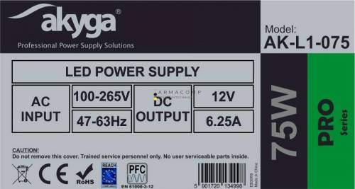 Akyga AK-L1-075 LED power supply 12V/75W