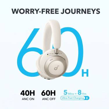 ANKER Space One Pro Bluetooth Headset Cream White