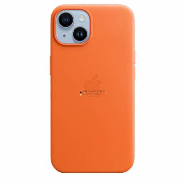 Apple iPhone 14 Leather Case with MagSafe Orange