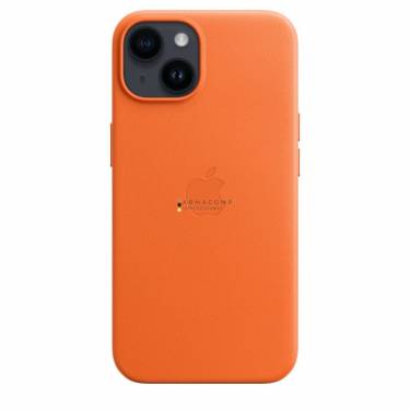 Apple iPhone 14 Leather Case with MagSafe Orange