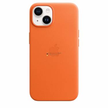 Apple iPhone 14 Leather Case with MagSafe Orange