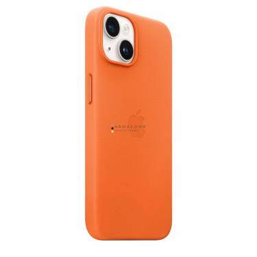 Apple iPhone 14 Leather Case with MagSafe Orange