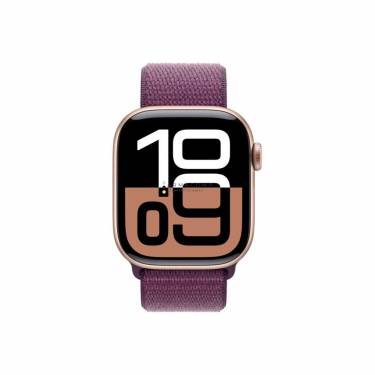 Apple Watch S10 Cellular 42mm Rose Gold Alu Case with Plum Sport Loop