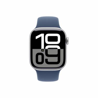 Apple Watch S10 Cellular 42mm Silver Alu Case with Denim Sport Band M/L