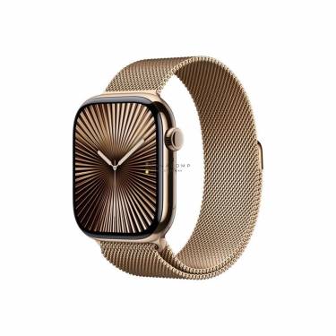 Apple Watch S10 Cellular 46mm Gold Titanium Case with Gold Milanese Loop S/M