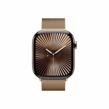 Apple Watch S10 Cellular 46mm Gold Titanium Case with Gold Milanese Loop S/M