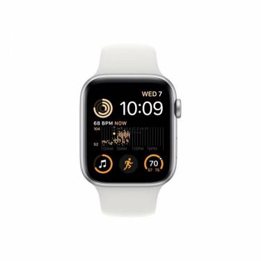 Apple Watch SE2 GPS 44mm Silver Aluminium Case with White Sport Band