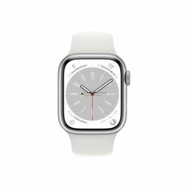 Apple Watch Series 8 GPS + Cellular 41mm Silver Aluminium Case with White Sport Band