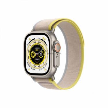 Apple Watch Ultra GPS + Cellular 49mm Titanium Case with Yellow/Beige Trail Loop (S/M)