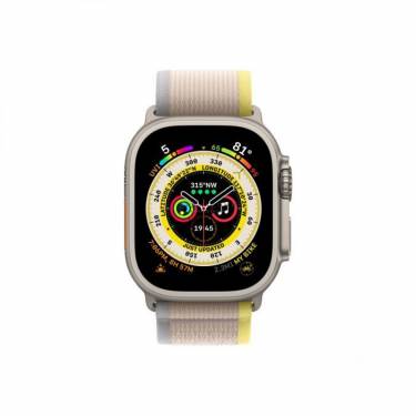 Apple Watch Ultra GPS + Cellular 49mm Titanium Case with Yellow/Beige Trail Loop (S/M)