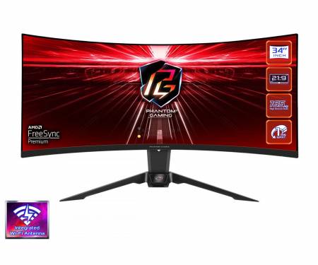 ASRock 34" PG34WQ15R2B Phantom Gaming LED Curved