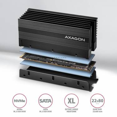 AXAGON CLR-M2XL heatsink for M.2 SSD