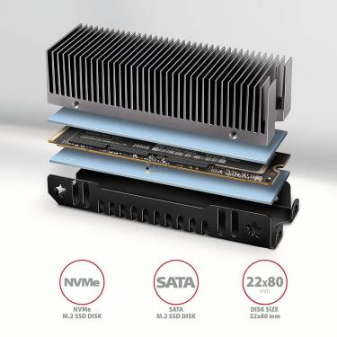 AXAGON CLR-M2XT heatsink for M.2 SSD