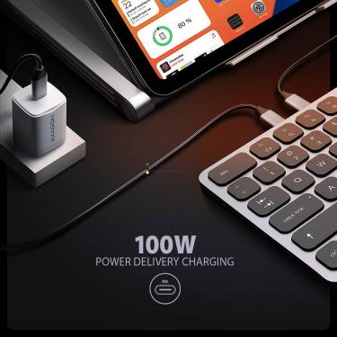 AXAGON HMC-KB-US USB-C 5Gbps Keyboard 9in1 Hub Silver