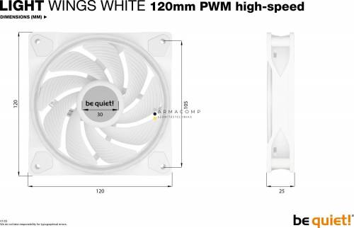 Be quiet! LIGHT WINGS White 120mm PWM high-speed Triple-Pack