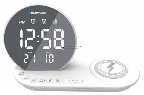 Blaupunkt CR85WH Clock Radio with Wireless Charger White