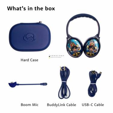 BuddyPhones Cosmos+ Wireless Bluetooth Headset for Kids Deep Blue