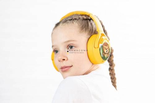 BuddyPhones Cosmos+ Wireless Bluetooth Headset for Kids Sun Yellow