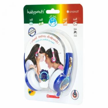 BuddyPhones Discover Headphones for Kids Blue/White