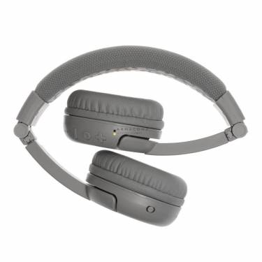 BuddyPhones Play+ Wireless Bluetooth Headset for Kids Grey Matter