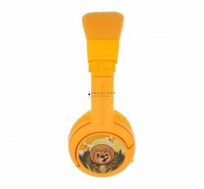 BuddyPhones Play+ Wireless Bluetooth Headset for Kids Sun Yellow