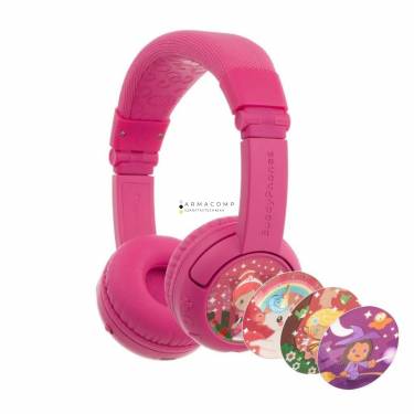 BuddyPhones Play+ Wireless Bluetooth Headset for Kids Pink