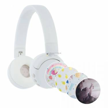 BuddyPhones POP Fun Wireless Headset for Kids White Popfun