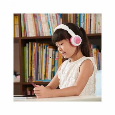 BuddyPhones School+ Wireless Bluetooth Headset for Kids Pink