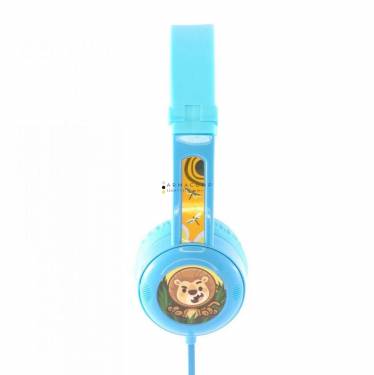 BuddyPhones Travel Headset for Kids Travel Light Blue