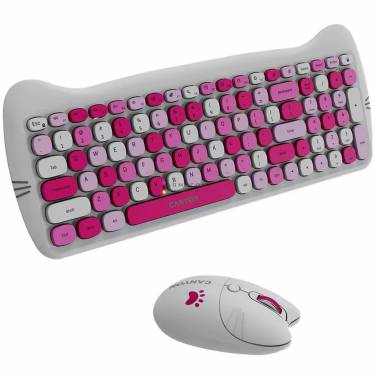 Canyon CNS-HSETW6PK-HU Wireless Keyboard Combo Kitty Edition Pink HU